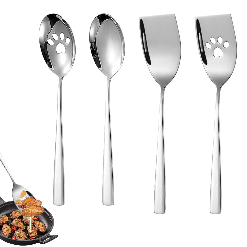 Supvox 4Pcs Serving Utensils Stainless Steel Serving Spoons Slotted Spoons Serving Spatulas Food Grade Stainless Steel Kitchen Large Serving Spoon Set Serving Utensil Set for Familes, Parties, Buffet Supvox 4Pcs Serving Utensils Stainless Steel Serving Spoons Slotted Spoons Serving Spatulas Food Grade Stainless Steel Kitchen Large Serving Spoon Set Serving Utensil Set for Familes, Parties, Buffet